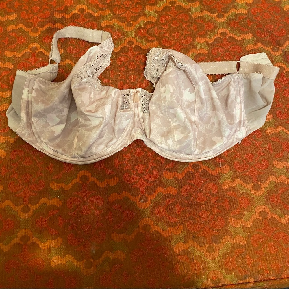 Elomi Underwire Bra nude Beige Lace Pale Pink Camo Demi Stretch TShirt Rare - Picture 6 of 11